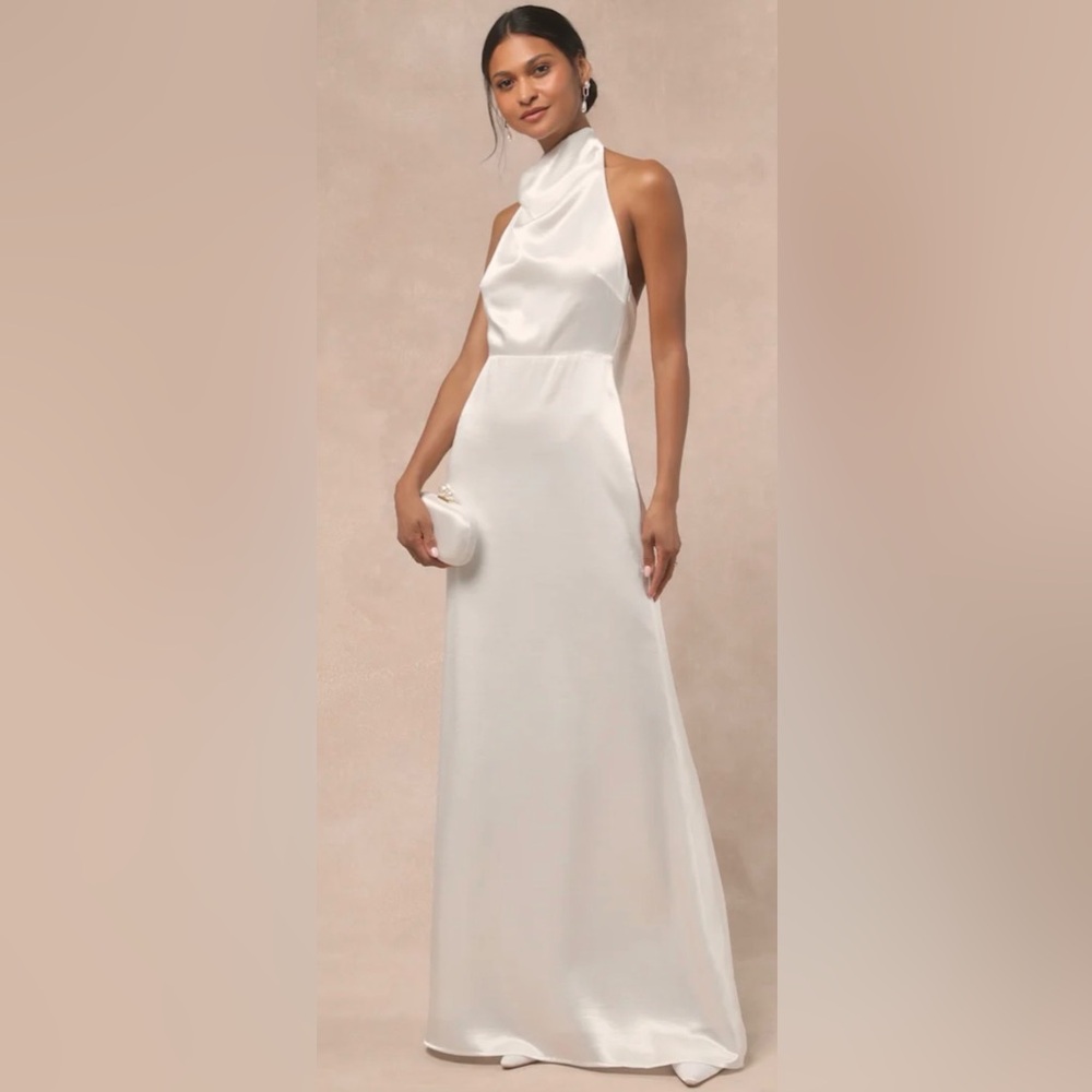 Lulu Meliana Satin Halter Dress